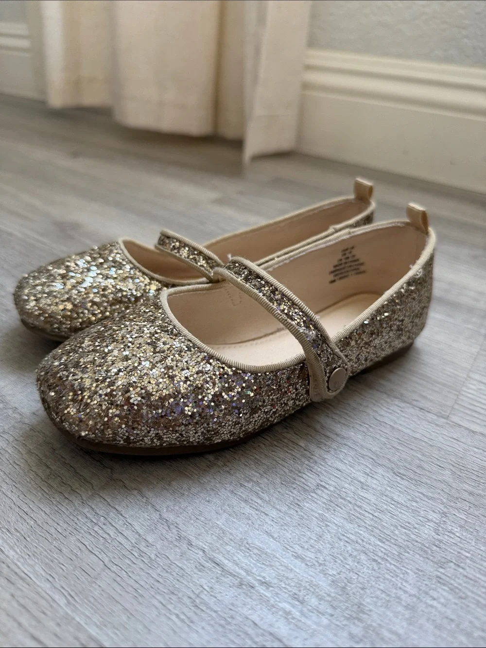 Toddler Girl H&M Gold Glitter Mary Jane Dress Shoes
